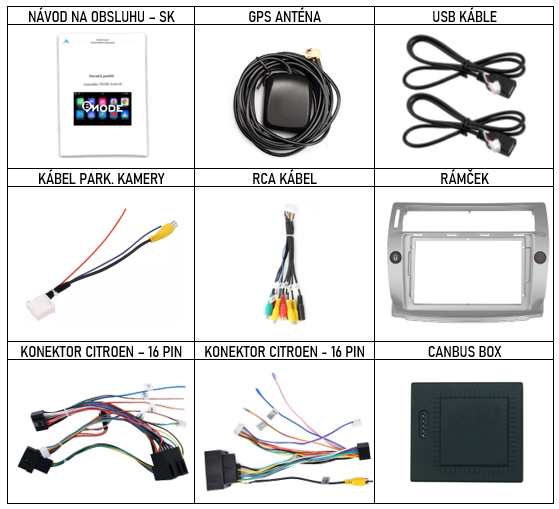 SK_Příslušenství pro Bmode BEV+BEX chytré autorádio Citroen C4 I (2004-2009) evtech.cz
